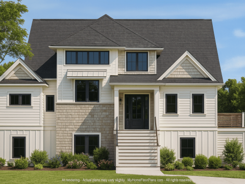 Stunning 2-Story Home Plan with Modern Floor Plans & CAD Designs