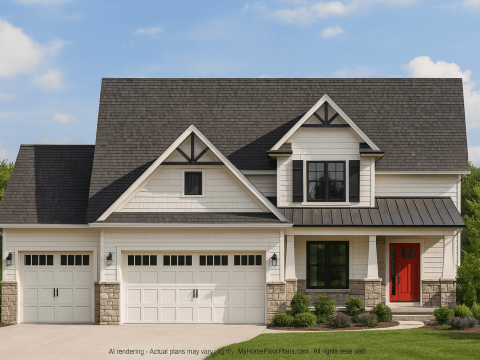 Stunning 2-Story House Plan with Craftsman Design and Bonus Room