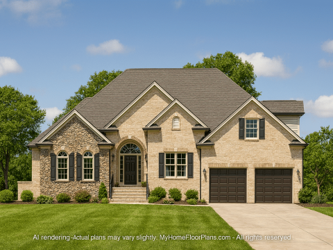 Stunning 2-Story House Plan with European Design