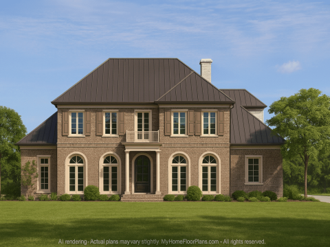 Stunning 2-Story House Plan with French Country Charm & Flexible CAD Layout