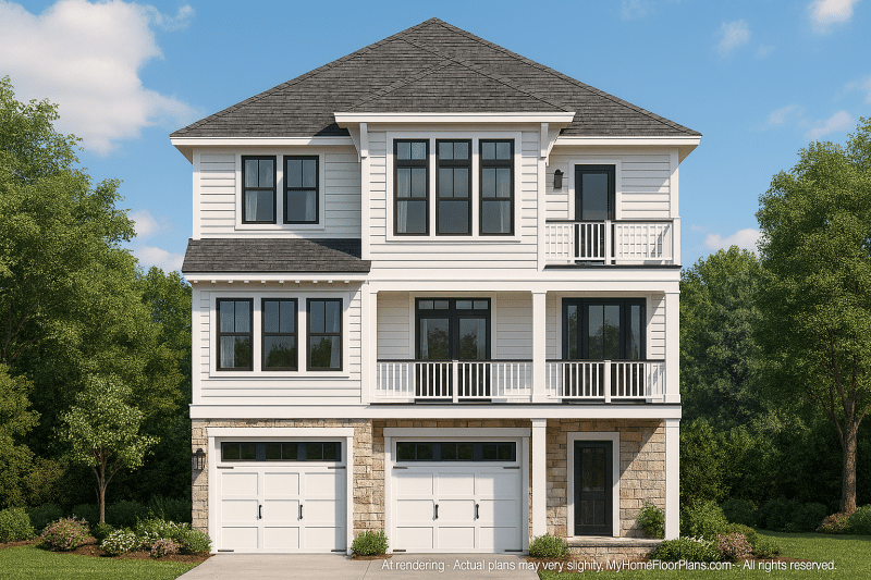 Stunning 3-Story Beach House Plan with Open Layout and Modern Comforts