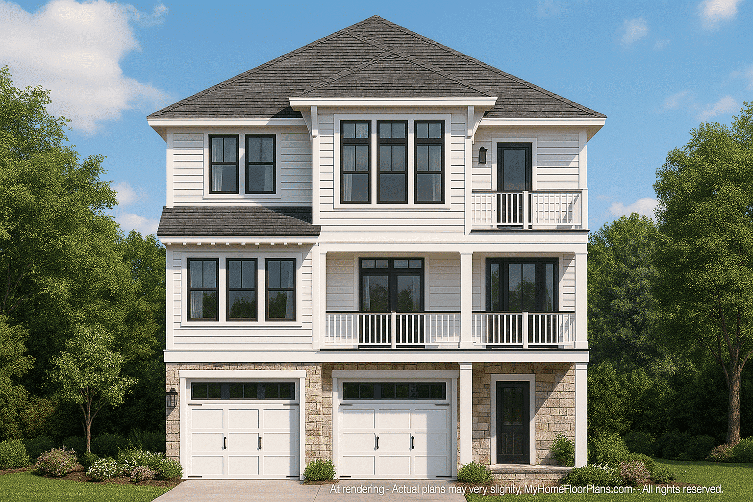 Stunning 3-Story Beach House Plan with Open Layout and Modern Comforts