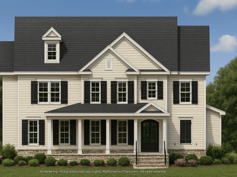 Stunning 3-Story House Plan with Basement & Classic Charm