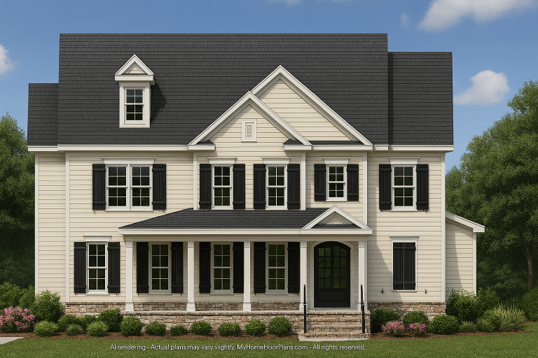 Stunning 3-Story House Plan with Basement & Classic Charm