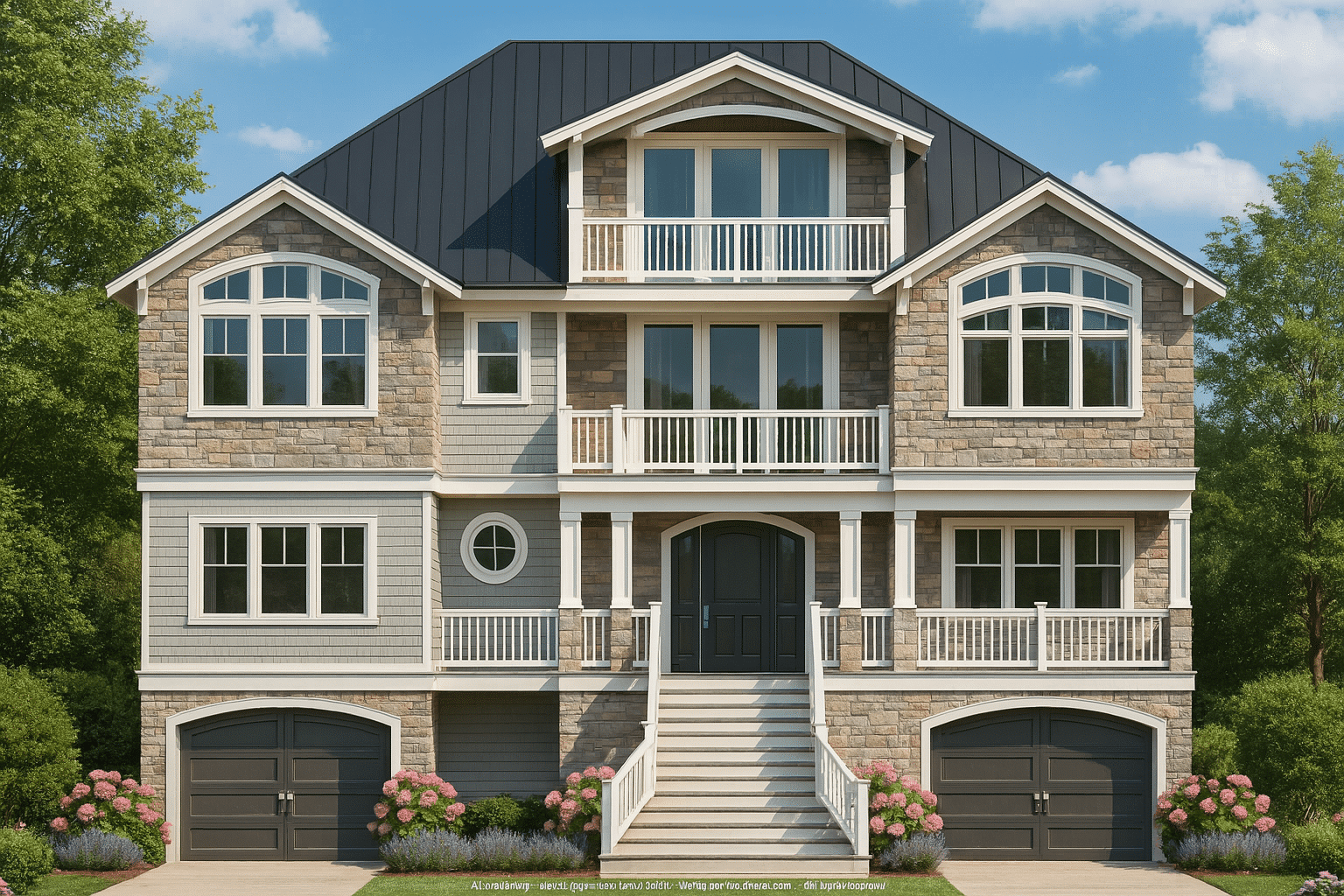 Stunning 4-Story Coastal House Plan with Elevator and 4 Bedrooms
