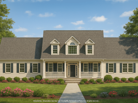 Stunning Colonial Revival Home Plan with 2-Story CAD Designs