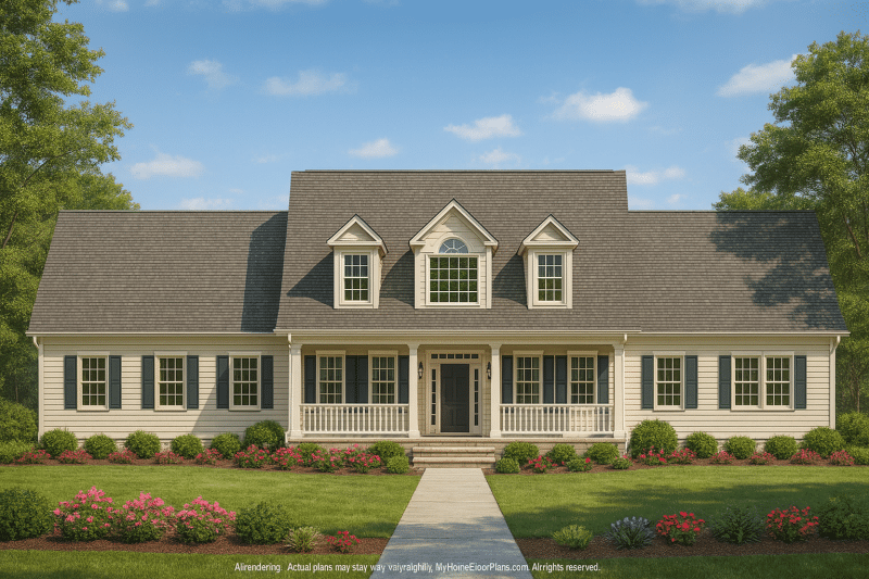Stunning Colonial Revival Home Plan with 2-Story CAD Designs
