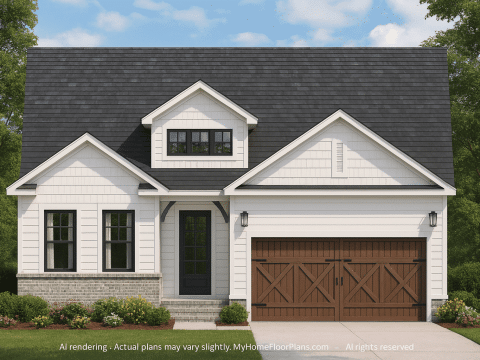 Stunning Craftsman Floor Plan With 2-Car Garage and CAD Design