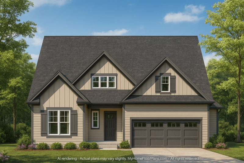 Stunning Craftsman Home Plan with 2-Story CAD Designs