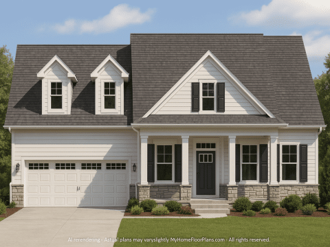 Stunning Craftsman Home Plan with Open Floor Design and CAD Blueprint
