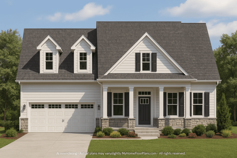 Stunning Craftsman Home Plan with Open Floor Design and CAD Blueprint