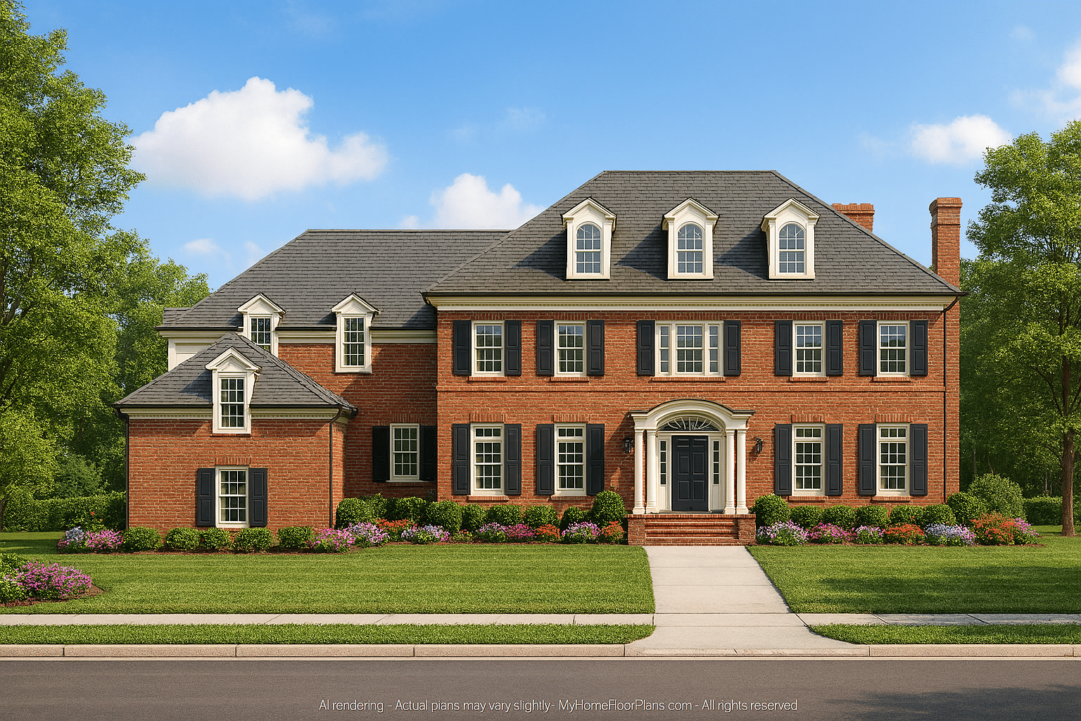 Stunning Georgian House Plan with 4 Beds, 7 Baths, and 3 Stories