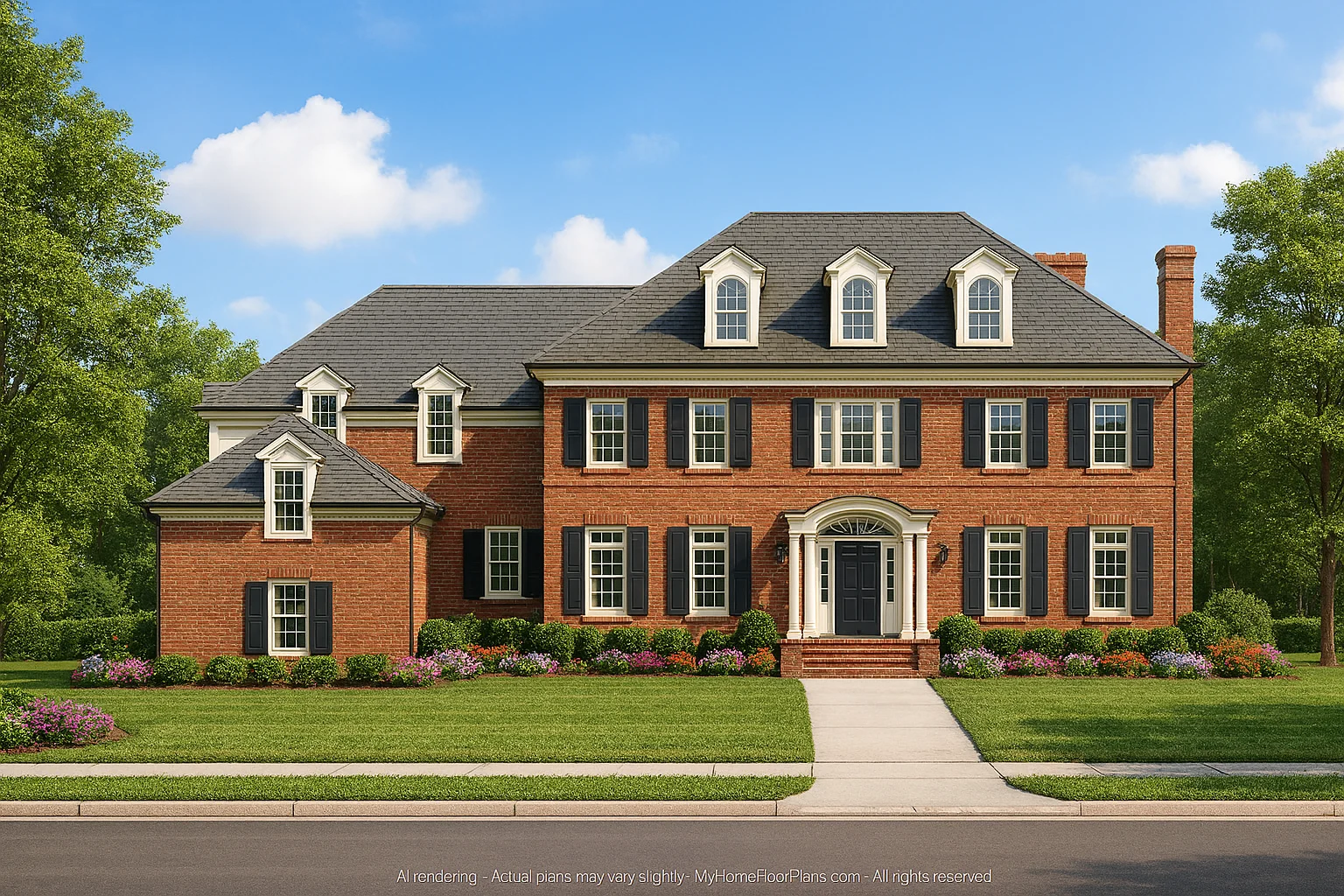 Stunning Georgian House Plan with 4 Beds, 7 Baths, and 3 Stories
