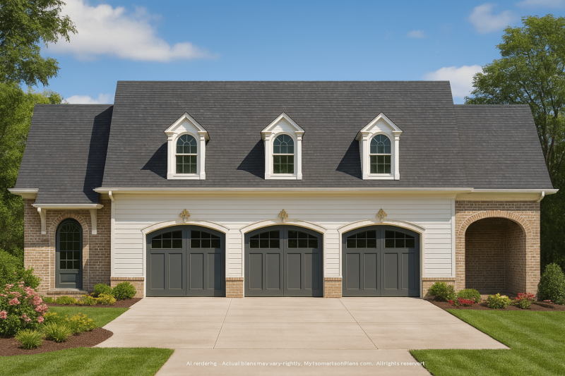Stunning Traditional 2-Story House Plan with Vaulted Ceilings & Brick Exterior