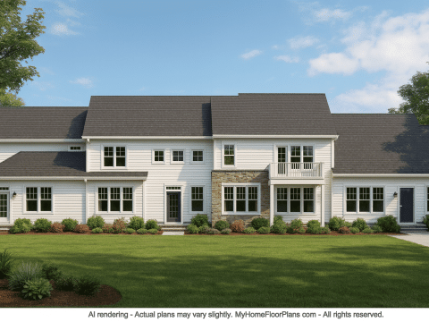 Stylish 2-Bedroom Townhome Floor Plan with CAD Blueprint Design