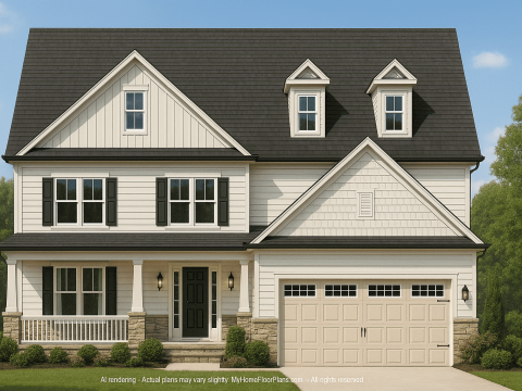 Stylish 2-Story House Plan with CAD Designs and 3 Bedrooms