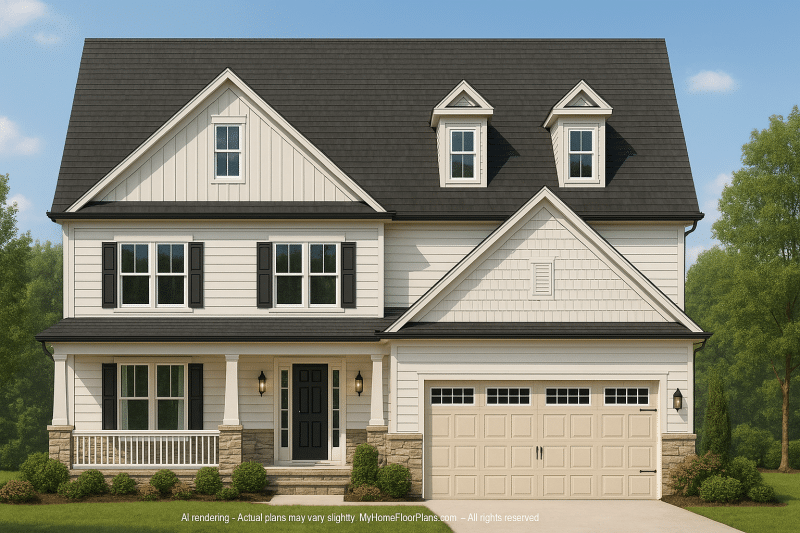 Stylish 2-Story House Plan with CAD Designs and 3 Bedrooms