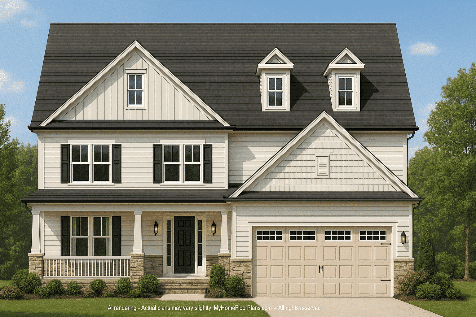 Stylish 2-Story House Plan with CAD Designs and 3 Bedrooms