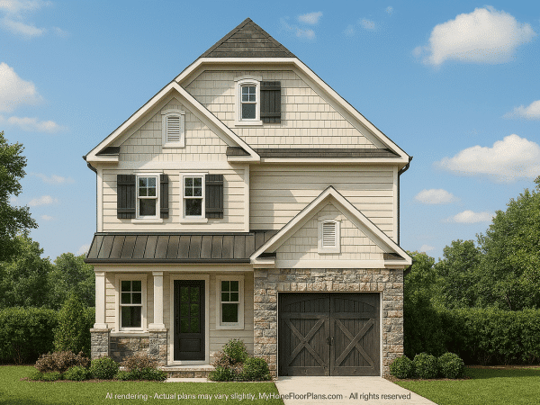 Stylish 2-Story House Plan with Modern Floor Plan and CAD Designs
