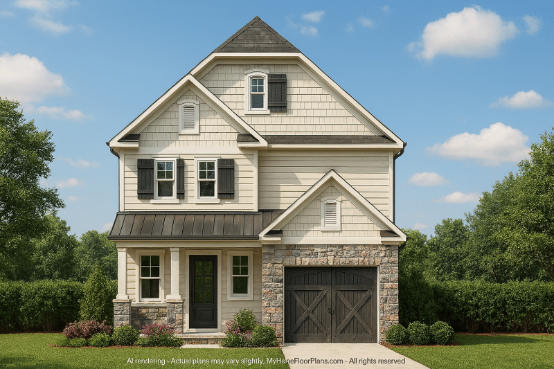 Stylish 2-Story House Plan with Modern Floor Plan and CAD Designs