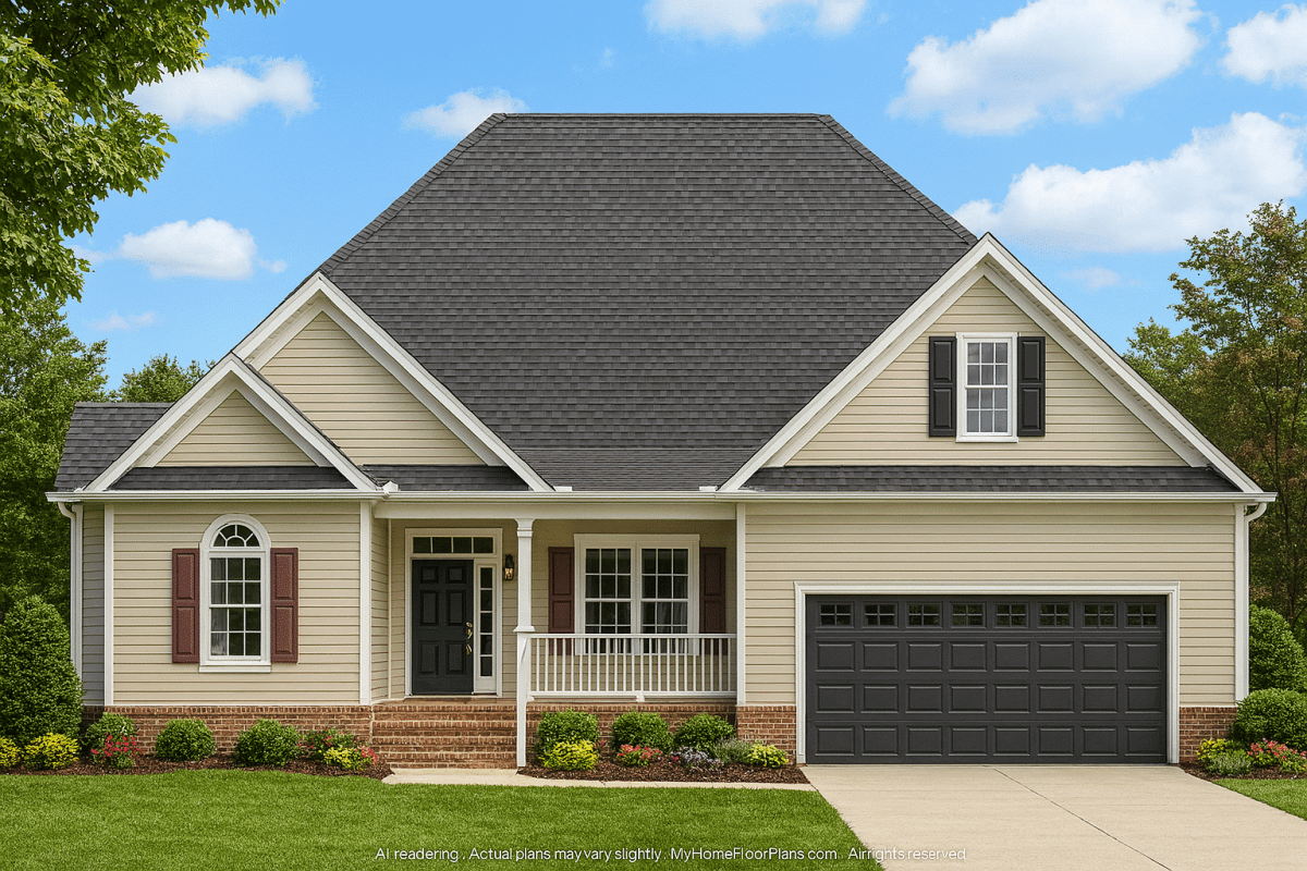 Stylish 2-Story House Plan with Vaulted Ceilings and Open Layout