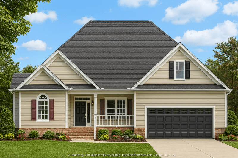 Stylish 2-Story House Plan with Vaulted Ceilings and Open Layout