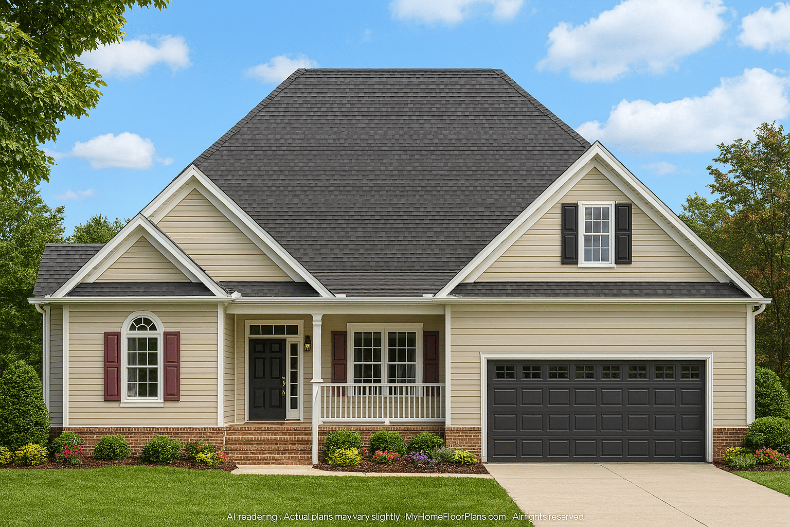 Stylish 2-Story House Plan with Vaulted Ceilings and Open Layout