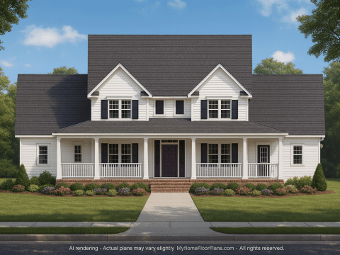 Stylish Home Plan with Bedroom Floors,CAD Blueprints,Designs