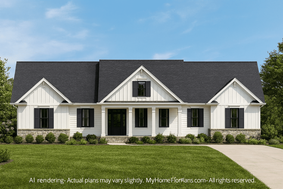 Stylish Modern Craftsman Floor Plan with Open Design