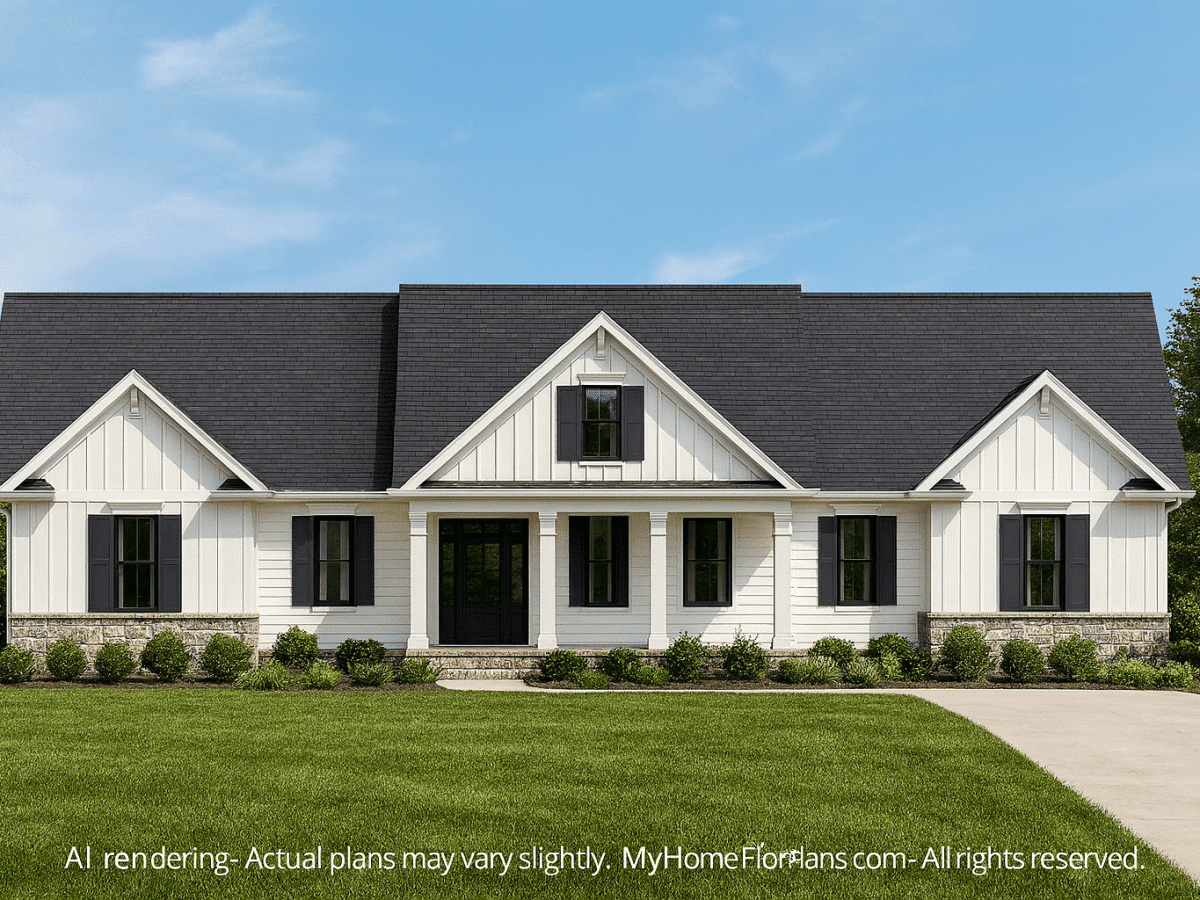 Stylish Modern Craftsman Floor Plan with Open Design