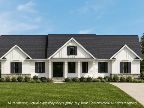 Stylish Modern Craftsman Floor Plan with Open Design