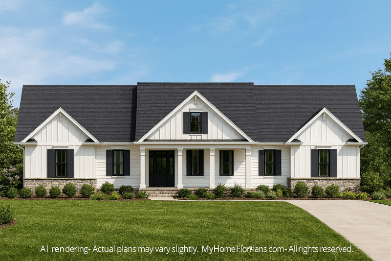 Stylish Modern Craftsman Floor Plan with Open Design