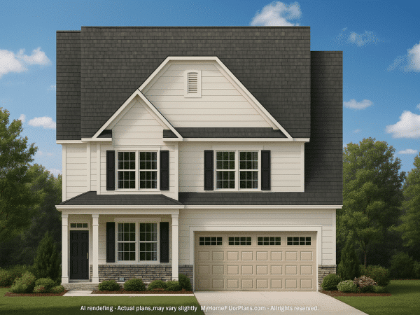 Timeless 2-Story Colonial Farmhouse House Plan with Screened Porch