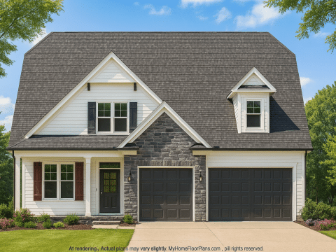Timeless 2-Story House Plan with Vaulted Ceilings & CAD Designs