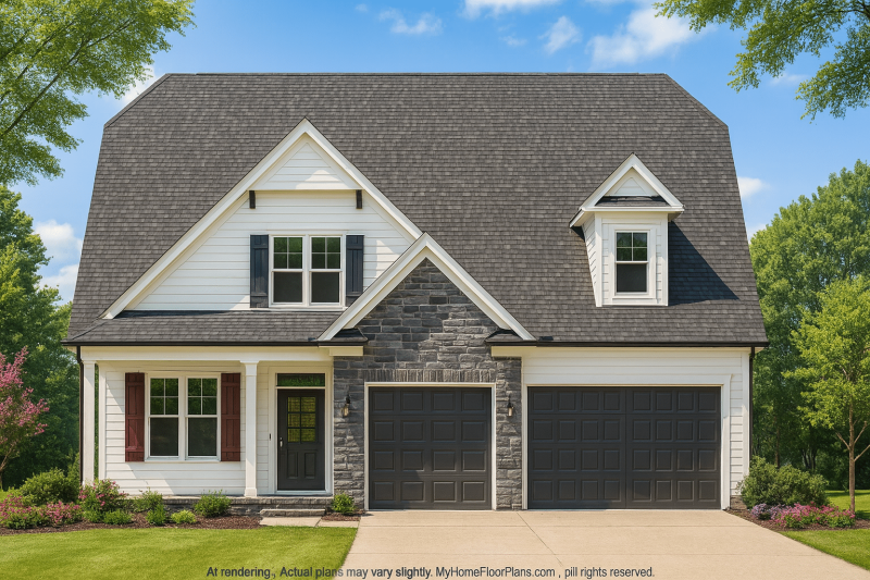 Timeless 2-Story House Plan with Vaulted Ceilings & CAD Designs