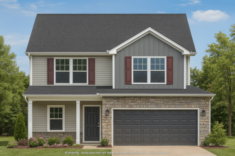 Townsend 2-Story House Plan with Craftsman Style Options