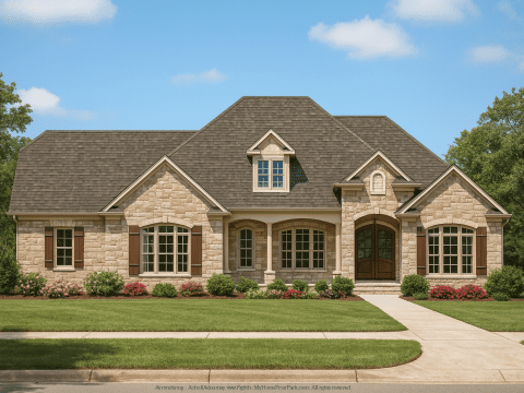 Traditional 1.5-Story House Plan with Spacious Layout & CAD Blueprints