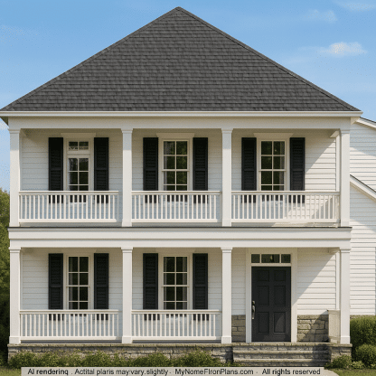 Traditional 2-Story Charleston House Plan with Front-Entry Garage