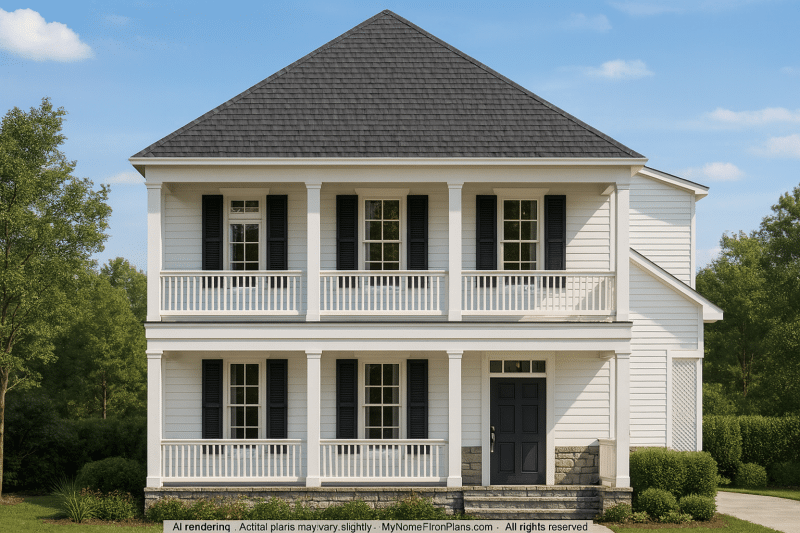 Traditional 2-Story Charleston House Plan with Front-Entry Garage