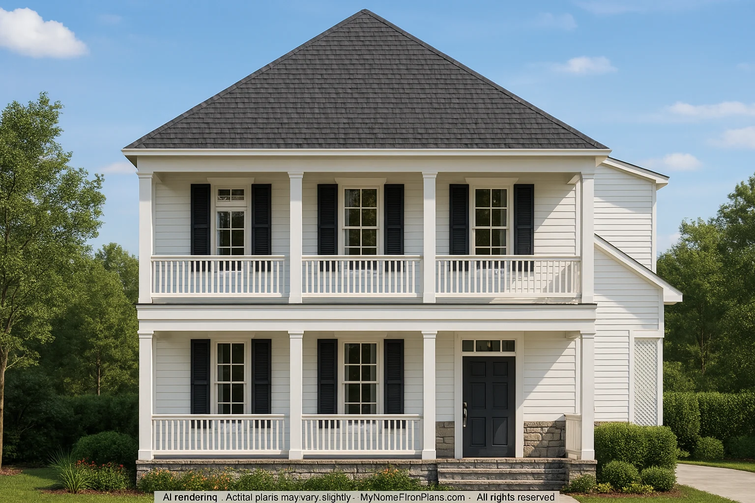 Traditional 2-Story Charleston House Plan with Front-Entry Garage