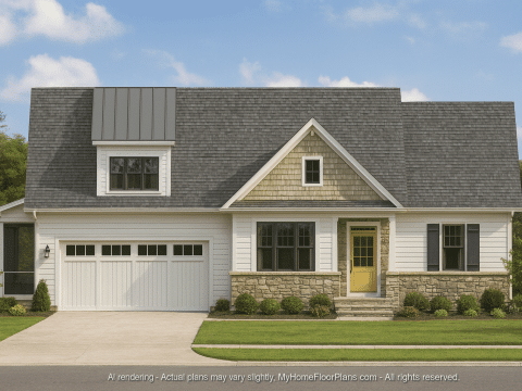 Traditional 2-Story Charleston House Plan with Front-Entry Garage