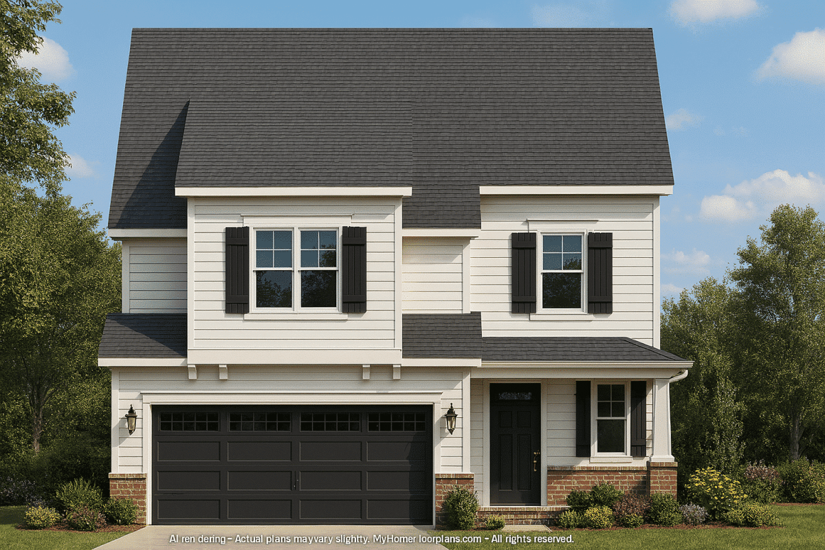 Traditional 2-Story Home Plan with CAD Floor Designs & Features