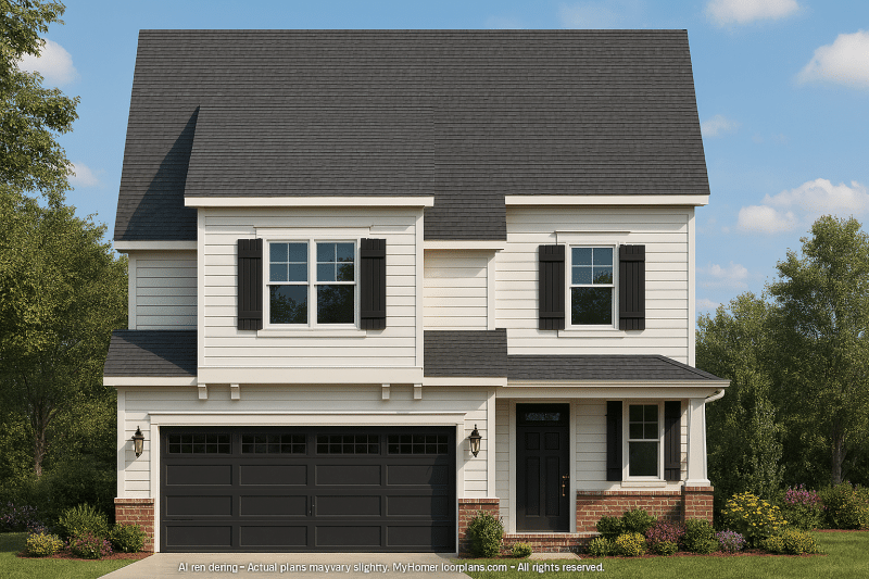 Traditional 2-Story Home Plan with CAD Floor Designs & Features