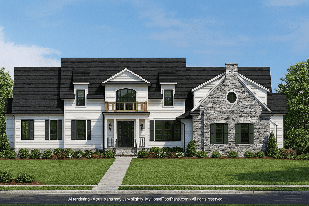Traditional 2-Story Home Plan with Open Floor Plan – 3,321 Sq Ft