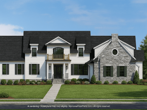 Traditional 2-Story Home Plan with Open Floor Plan – 3,321 Sq Ft