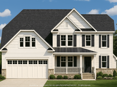 Traditional 2-Story House Plan with 2,641 Sq Ft and CAD Blueprints