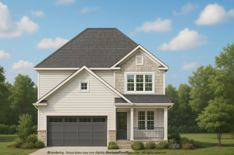 Traditional 2-Story House Plan with 4 Bedrooms and CAD Blueprints