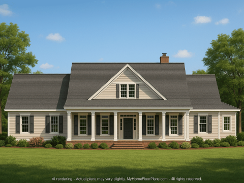 Traditional 2-Story House Plan with 4 Bedrooms and CAD Blueprints