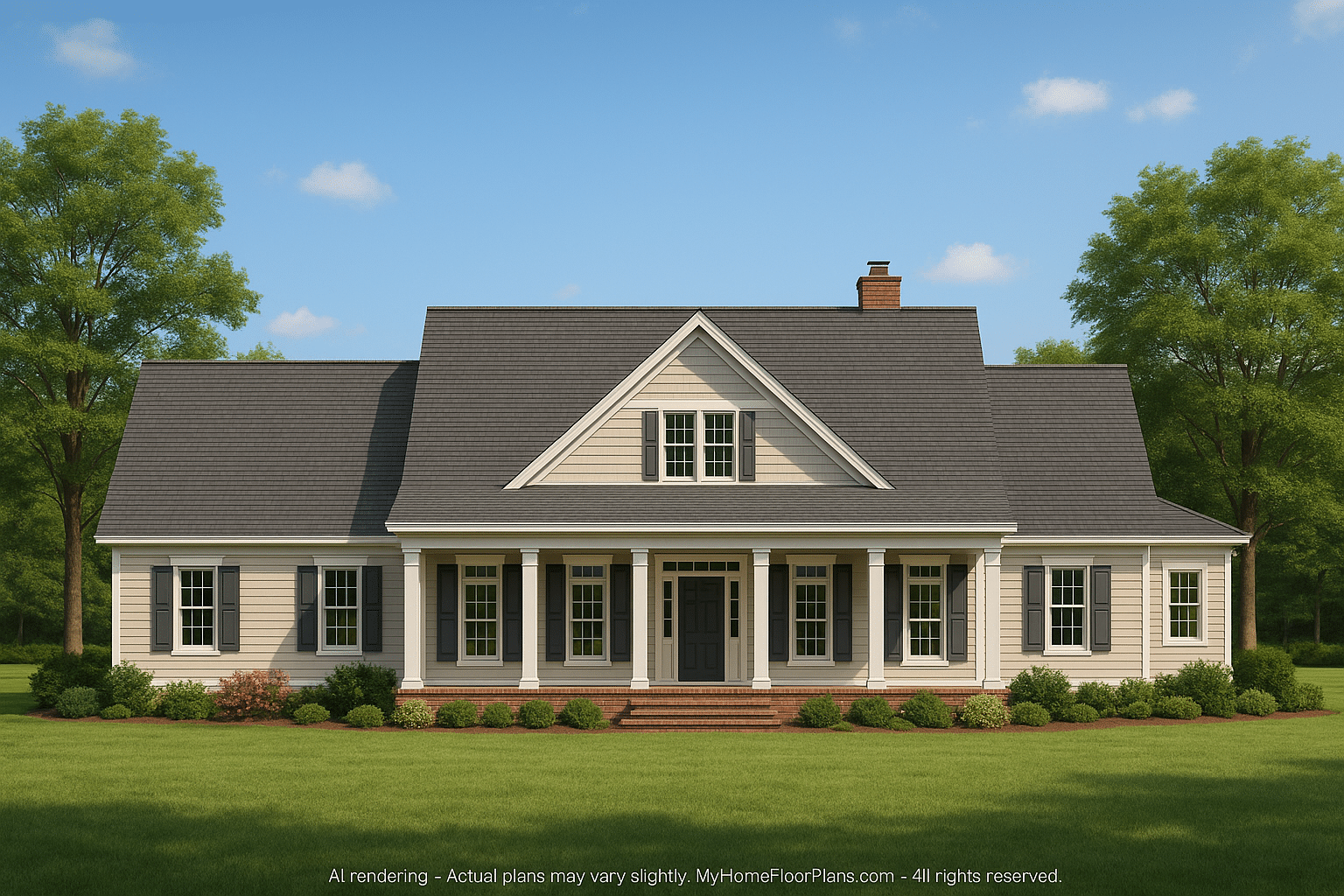 Traditional 2-Story House Plan with 4 Bedrooms and CAD Blueprints