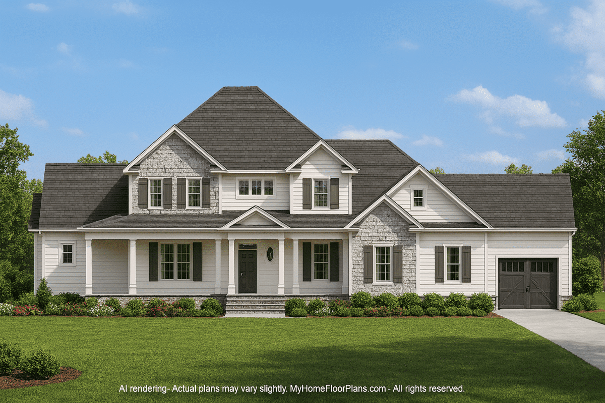 Traditional 4-Bedroom Country Home Plan & Blueprint Designs